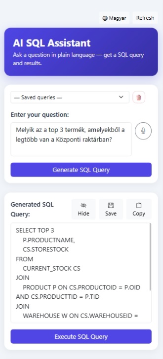 AI SQL Asszisztens